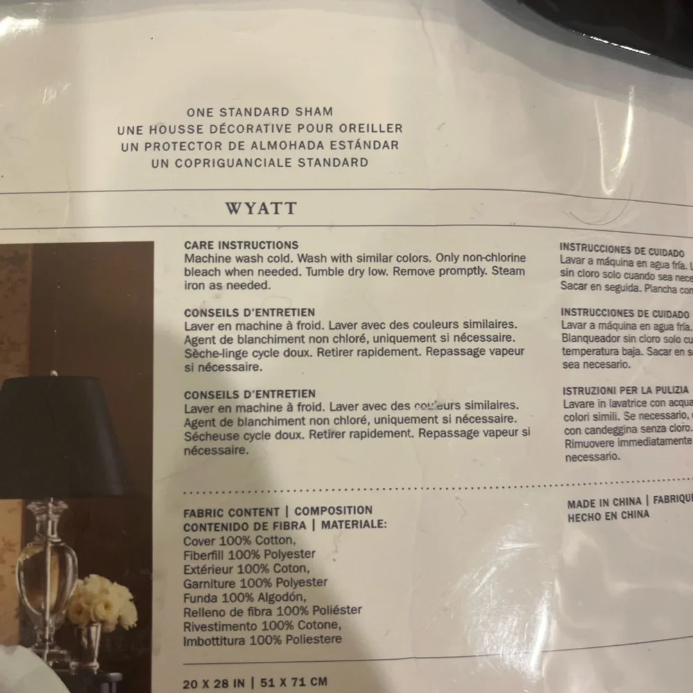 Ralph Lauren Wyatt Vintage Silver Standard Pillow Sham new open package quilted